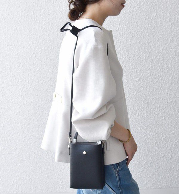 SHIPS any「《予約》SHIPS any:〈手洗い可能〉パフ スリーブ ノーカラー ジャケット［NAVY BLUE］」|ノーカラージャケット|