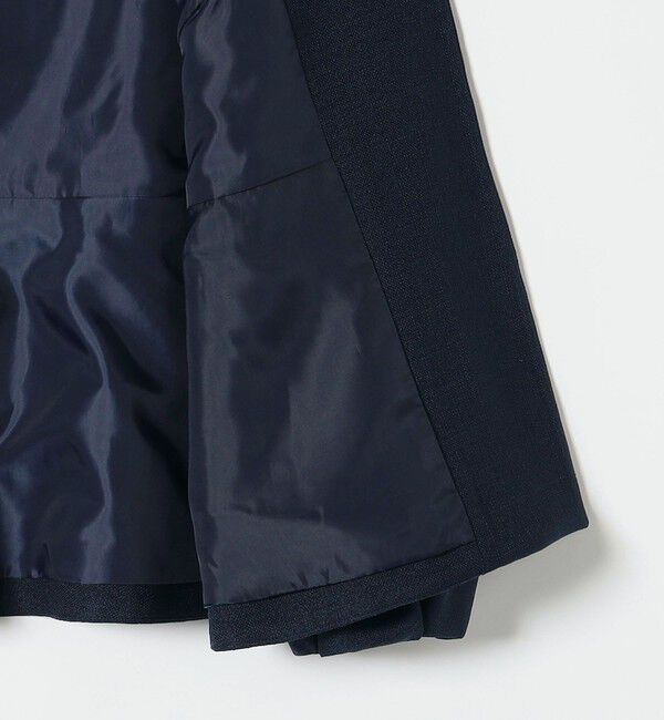 SHIPS any「《予約》SHIPS any:〈手洗い可能〉パフ スリーブ ノーカラー ジャケット［NAVY BLUE］」|ノーカラージャケット|