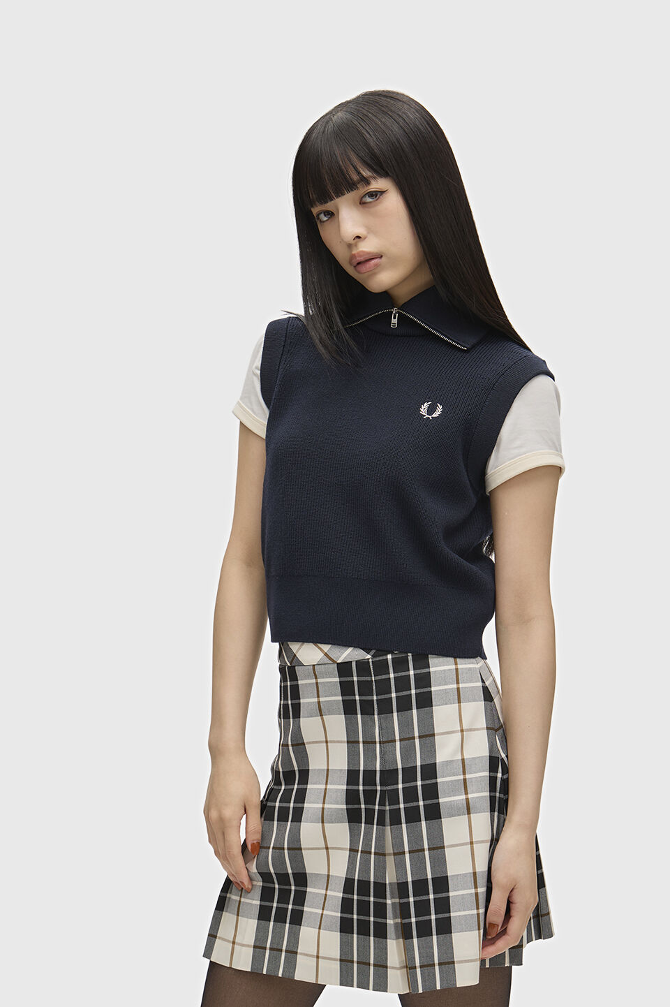 FRED PERRY 「FRED PERRY／Zip Neck Knitted Tank／ジップネックニットタンク」|ニット・セーター|