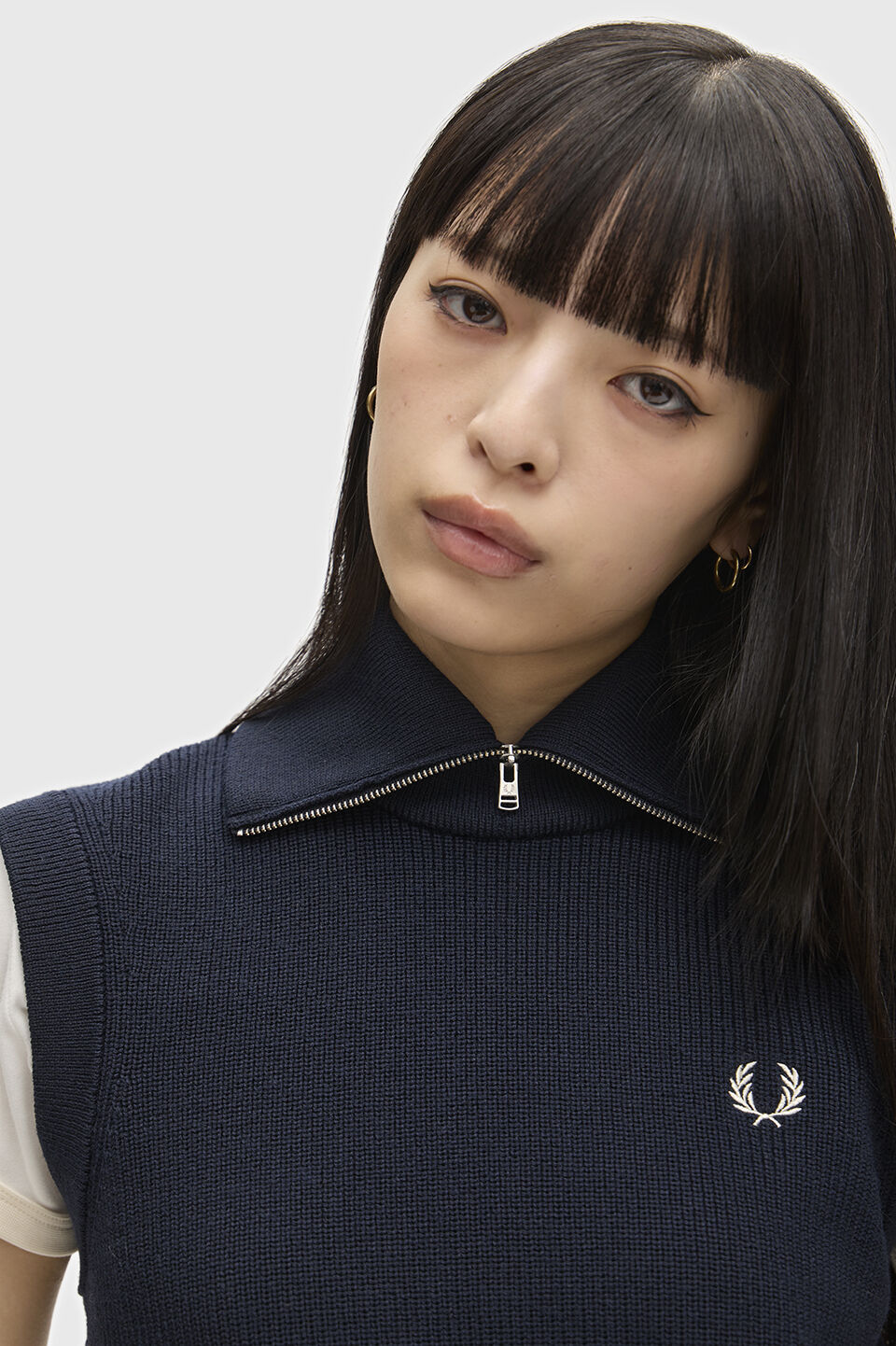 FRED PERRY 「FRED PERRY／Zip Neck Knitted Tank／ジップネックニットタンク」|ニット・セーター|