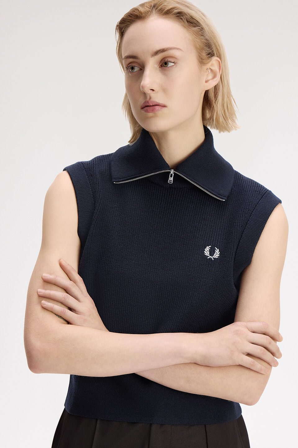FRED PERRY 「FRED PERRY／Zip Neck Knitted Tank／ジップネックニットタンク」|ニット・セーター|