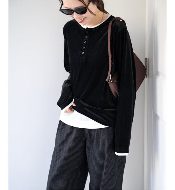 OUTDOOR PRODUCTS Usual Things「≪予約≫シアーベロアレイヤードライクトップス」|Tシャツ・カットソー|ブラック