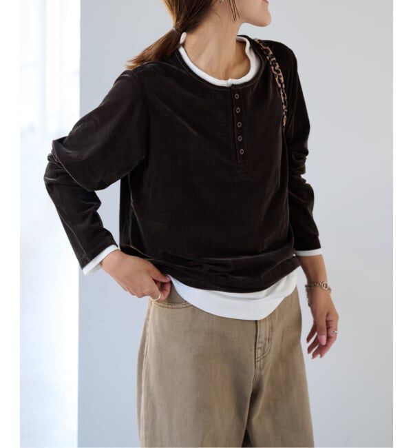 OUTDOOR PRODUCTS Usual Things「≪予約≫シアーベロアレイヤードライクトップス」|Tシャツ・カットソー|
