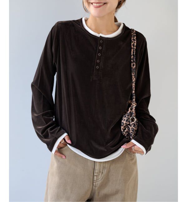 OUTDOOR PRODUCTS Usual Things「≪予約≫シアーベロアレイヤードライクトップス」|Tシャツ・カットソー|