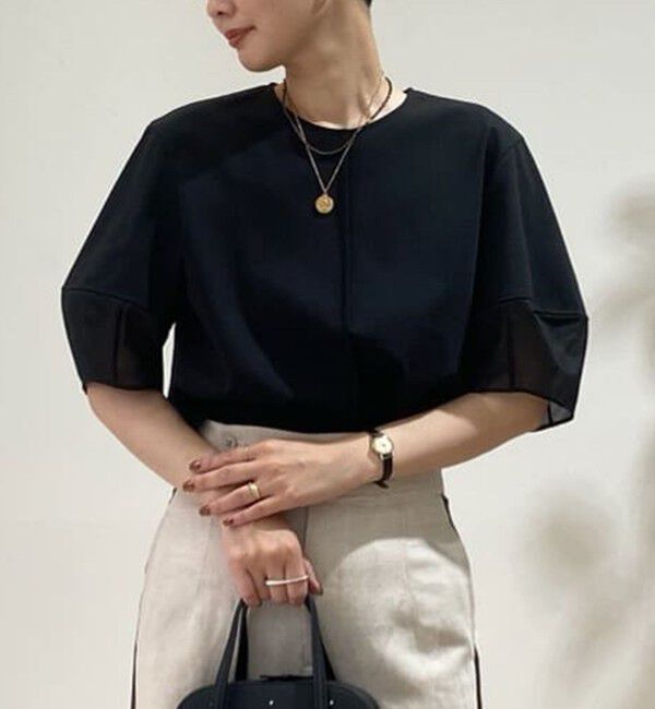 Ballsey「ジャージーコンビ ランタンスリーブプルオーバー」|Tシャツ・カットソー|19 ブラック