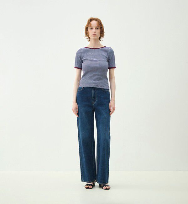 MACPHEE「シルキーボーダー ボートネックプルオーバー」|Tシャツ・カットソー|