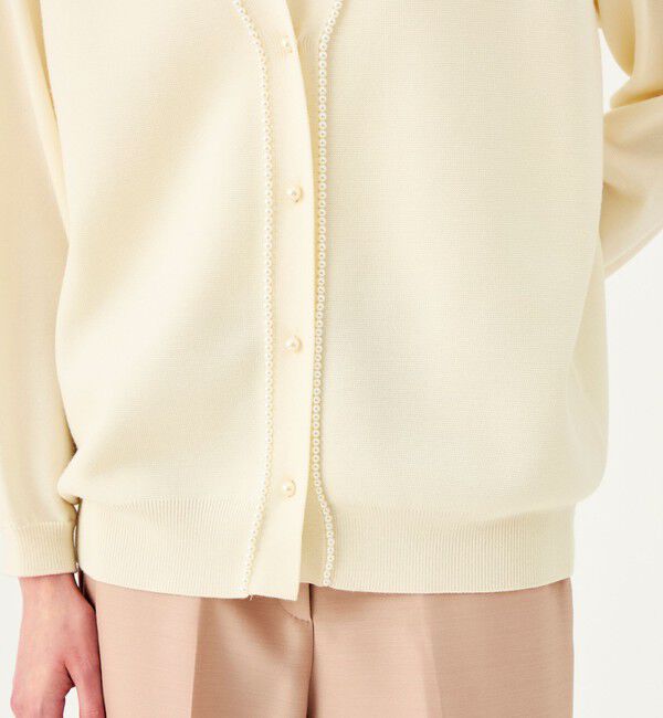 Ballsey「パールコンビ Vネックカーディガン」|カーディガン|