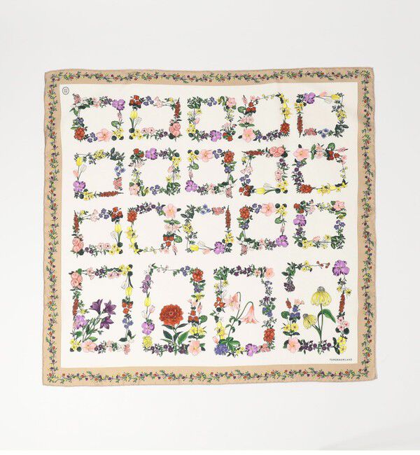 TOMORROWLAND GOODS「ATELIER TOMORROW FLOWER FLAME シルク スカーフ」|バンダナ・スカーフ|