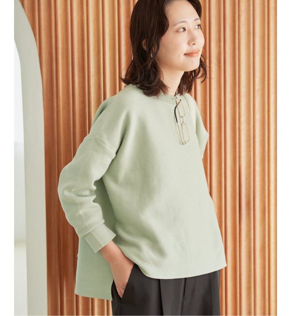 SLOBE IENA「《WEB限定カラーあり/シリーズあり/追加予約》コットンダブルフェイスプルオーバー」|ニット・セーター|