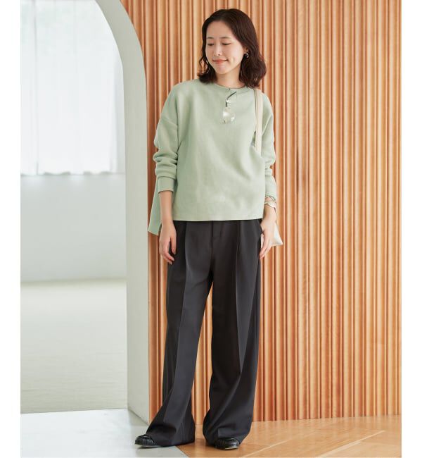 SLOBE IENA「《WEB限定カラーあり/シリーズあり/追加予約》コットンダブルフェイスプルオーバー」|ニット・セーター|