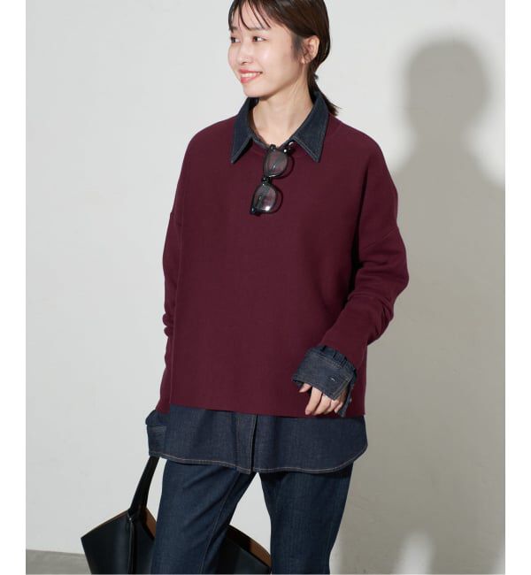 SLOBE IENA「《WEB限定カラーあり/シリーズあり/追加予約》コットンダブルフェイスプルオーバー」|ニット・セーター|