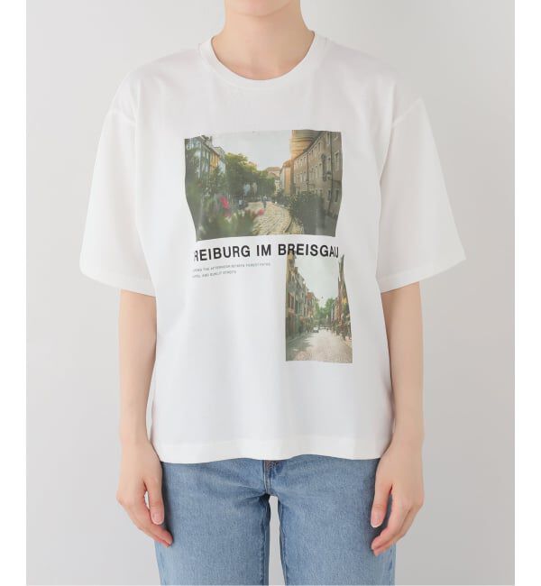 IENA「コットンフォトミックスTシャツ」|Tシャツ・カットソー|ホワイト