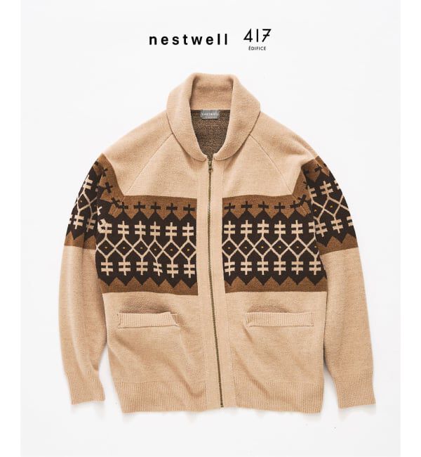 417 EDIFICE「【NESTWELL / ネストウェル】417別注 カウチンニット」|カーディガン|ベージュ A