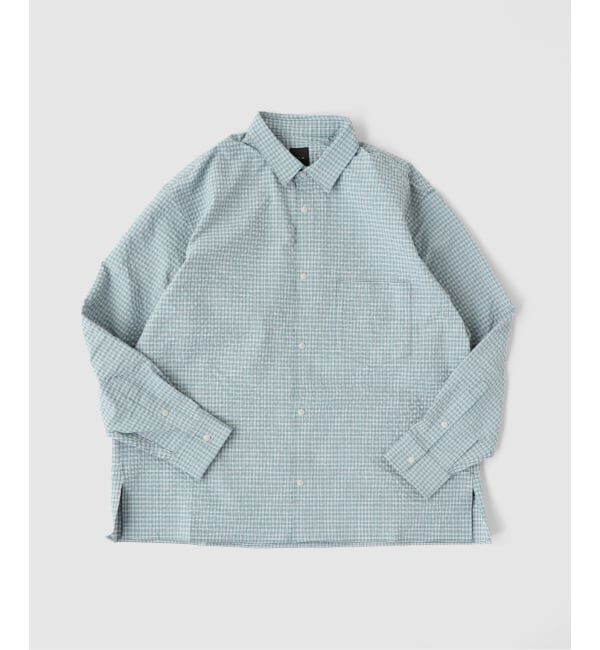 JOURNAL STANDARD「迷迭香 / マンネンロウ 別注 PR CHECK  SHIRT」|シャツ・ブラウス|サックスブルー