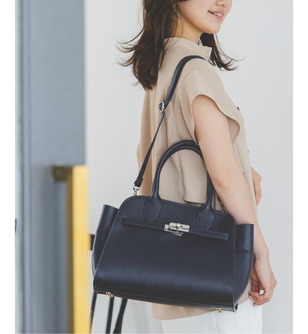 NOBLE「《WEB限定カラーあり》AULENTTI/オウレンティ バックル付きミニボストン」|ショルダー・メッセンジャー|ネイビー