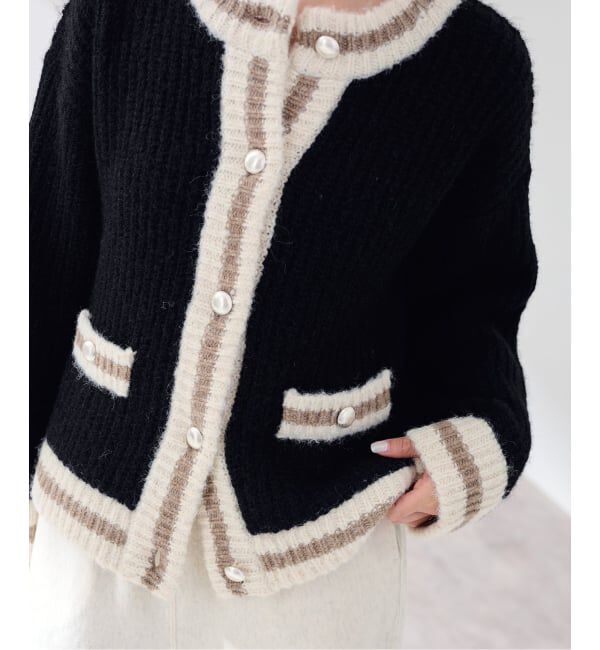 FRAMeWORK「≪一部カラーWEB限定 / 予約≫BICOLOR CARDIGAN」|カーディガン|ブラック