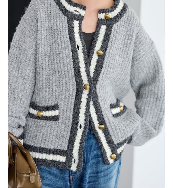 FRAMeWORK「≪一部カラーWEB限定 / 予約≫BICOLOR CARDIGAN」|カーディガン|グレーA