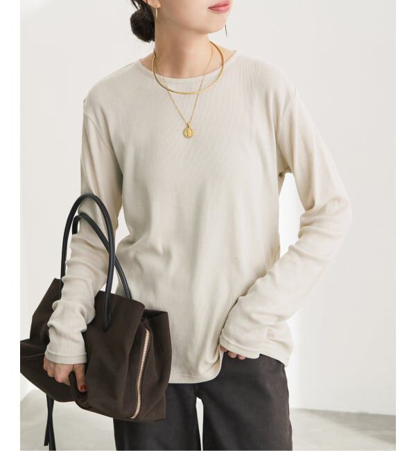 Spick and Span「《予約》テレコジャージーボートネックプルオーバー」|Tシャツ・カットソー|
