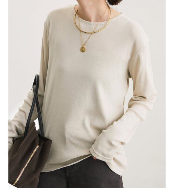 Spick and Span「《予約》テレコジャージーボートネックプルオーバー」|Tシャツ・カットソー|