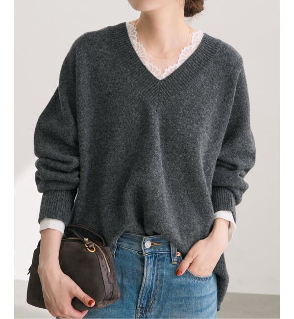 Spick and Span「《予約》レースドッキングVネックインナー」|Tシャツ・カットソー|