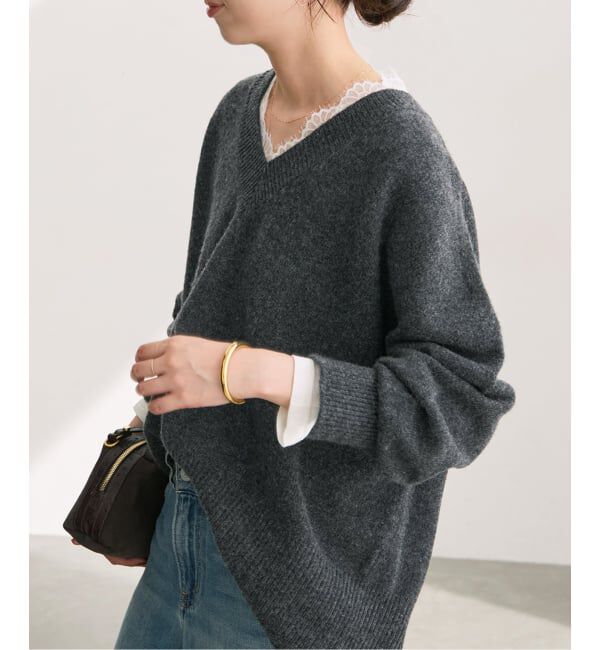 Spick and Span「《予約》レースドッキングVネックインナー」|Tシャツ・カットソー|