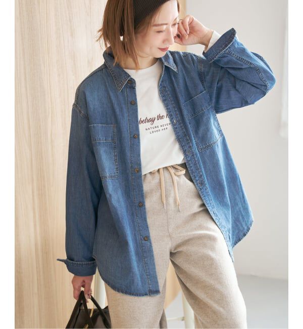Spick and Span「《追加予約》ライトオンスデニムシャツ」|シャツ・ブラウス|