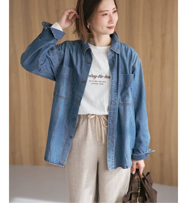 Spick and Span「《追加予約》ライトオンスデニムシャツ」|シャツ・ブラウス|