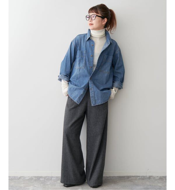 Spick and Span「《追加予約》ライトオンスデニムシャツ」|シャツ・ブラウス|