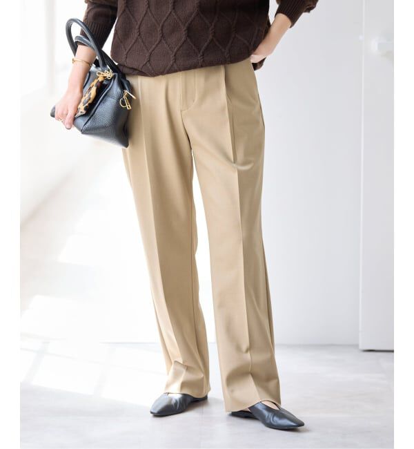 Spick and Span「《予約》2WAYストレッチスリムストレートパンツ」|スラックス|ベージュ