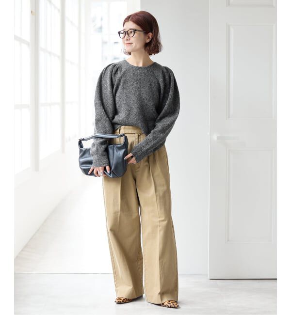 Spick and Span「《予約》ショルダーパフクルーネックプルオーバー」|ニット・セーター|