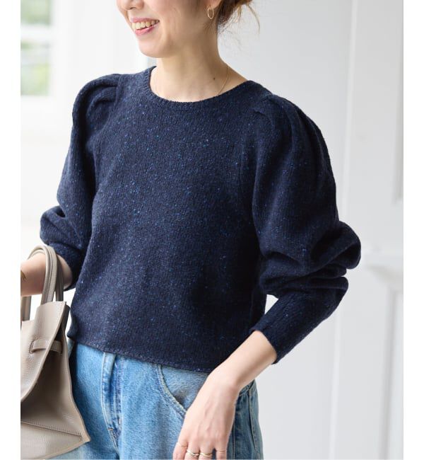Spick and Span「《予約》ショルダーパフクルーネックプルオーバー」|ニット・セーター|