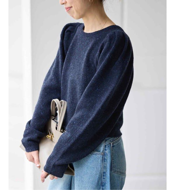 Spick and Span「《予約》ショルダーパフクルーネックプルオーバー」|ニット・セーター|
