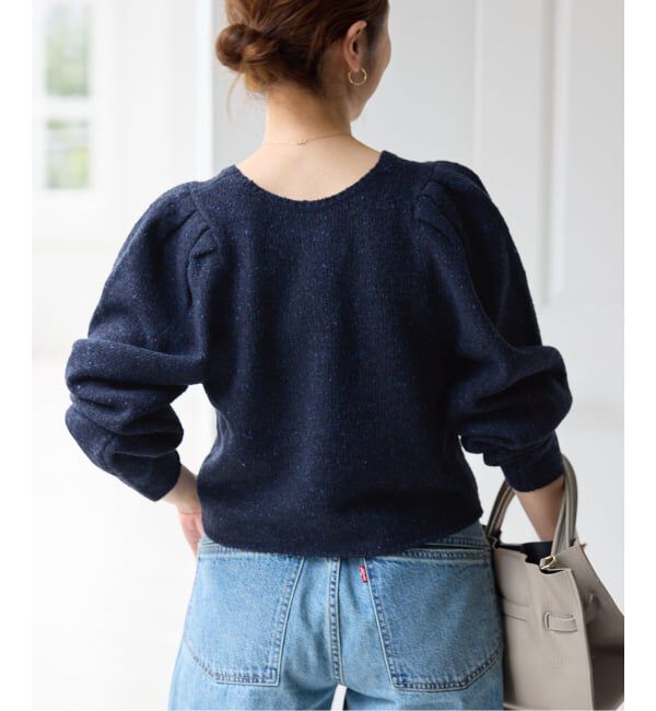 Spick and Span「《予約》ショルダーパフクルーネックプルオーバー」|ニット・セーター|