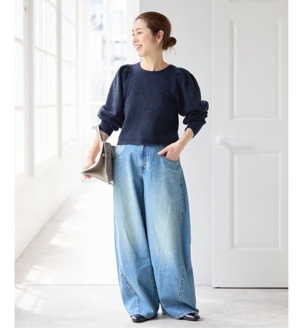 Spick and Span「《予約》ショルダーパフクルーネックプルオーバー」|ニット・セーター|