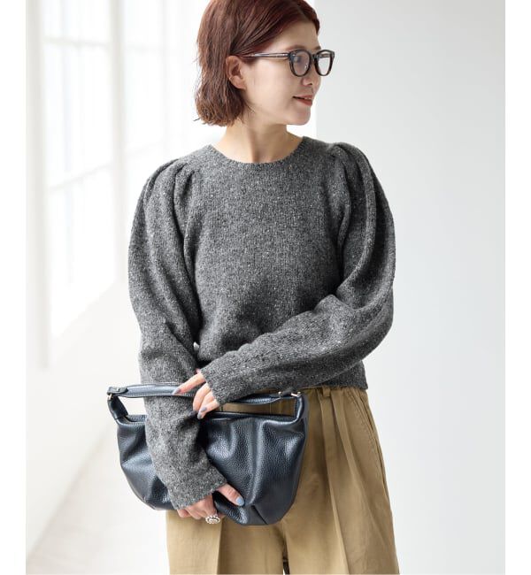 Spick and Span「《予約》ショルダーパフクルーネックプルオーバー」|ニット・セーター|