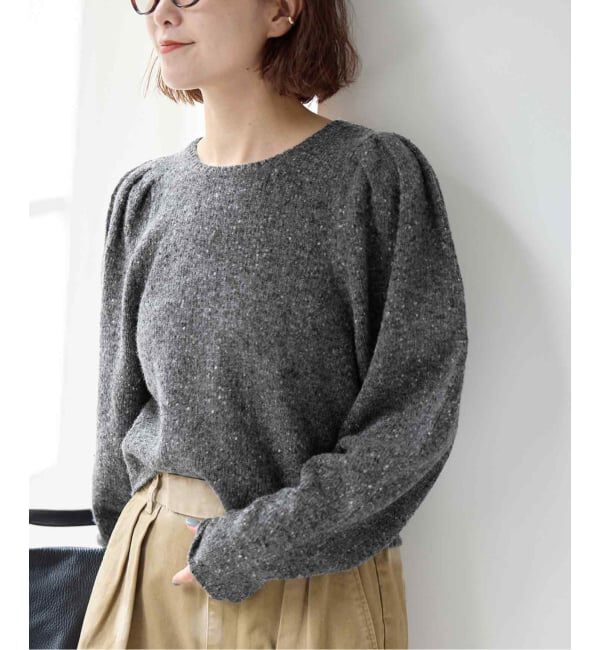 Spick and Span「《予約》ショルダーパフクルーネックプルオーバー」|ニット・セーター|