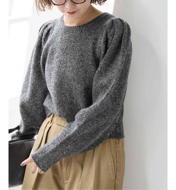 Spick and Span「《予約》ショルダーパフクルーネックプルオーバー」|ニット・セーター|