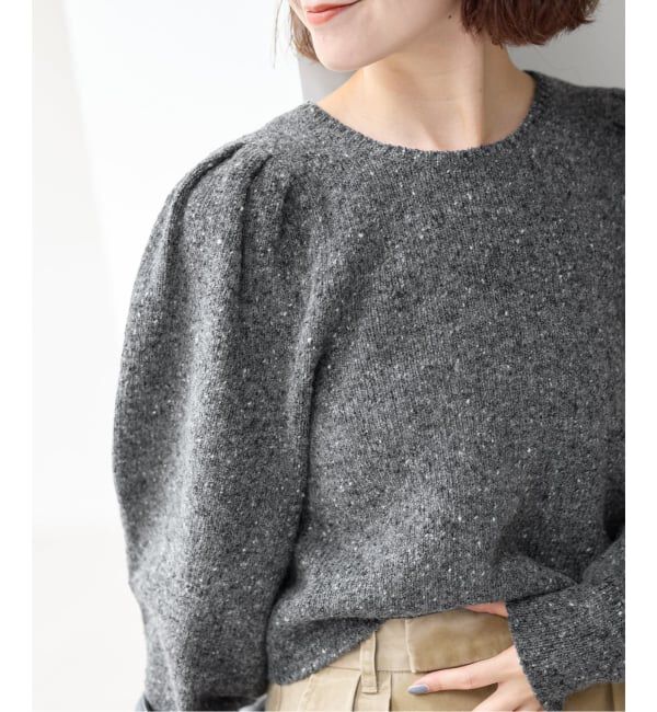 Spick and Span「《予約》ショルダーパフクルーネックプルオーバー」|ニット・セーター|