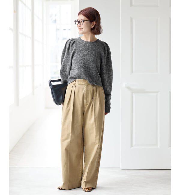 Spick and Span「《予約》ショルダーパフクルーネックプルオーバー」|ニット・セーター|