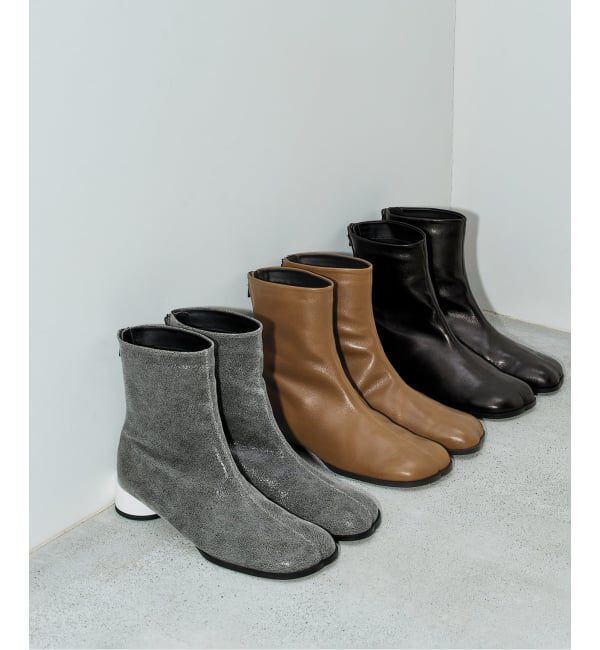 GRISE「《予約/WEB+一部店舗限定》GRISE3cmレザーCURVYショートブーツ」|ショートブーツ|
