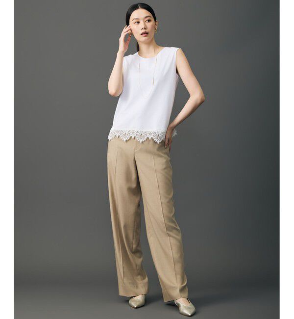 自由区「【SHIHOさん着用・セットアップ対応・オンオフ兼用】ソフトツイルクロスワイドストレート パンツ」|その他|