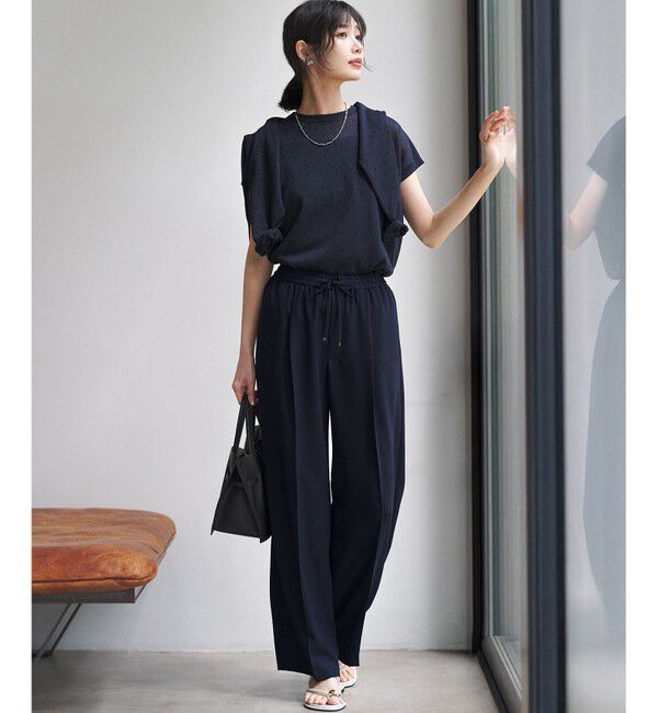 23区「【WEB&一部店舗限定カラーあり】シアードット フレンチスリーブ ニット」|ニット・セーター|