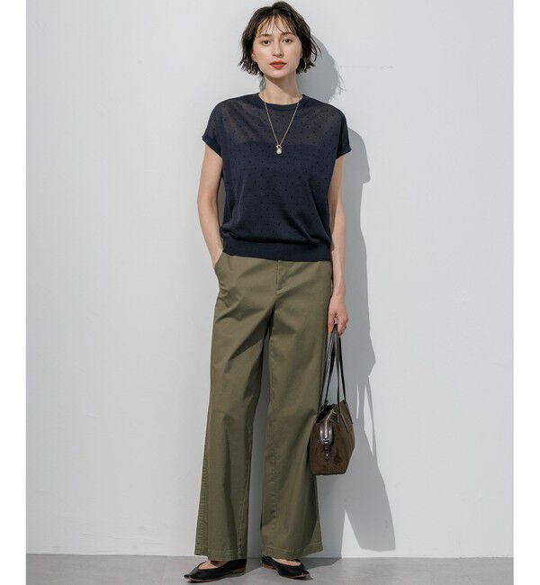 23区「【WEB&一部店舗限定カラーあり】シアードット フレンチスリーブ ニット」|ニット・セーター|