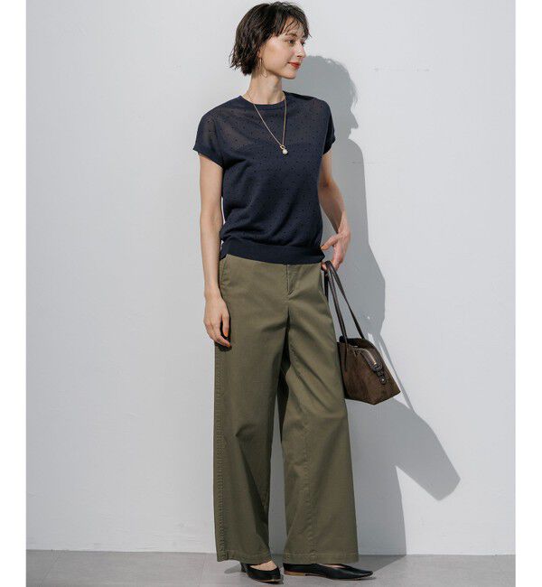 23区「【WEB&一部店舗限定カラーあり】シアードット フレンチスリーブ ニット」|ニット・セーター|