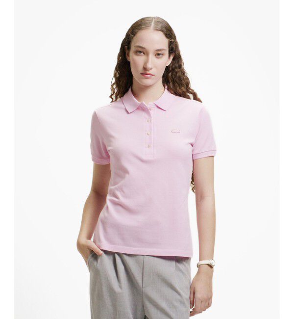 LACOSTE「スリムフィット ストレッチコットンピケポロシャツ（半袖）」|ポロシャツ|桜