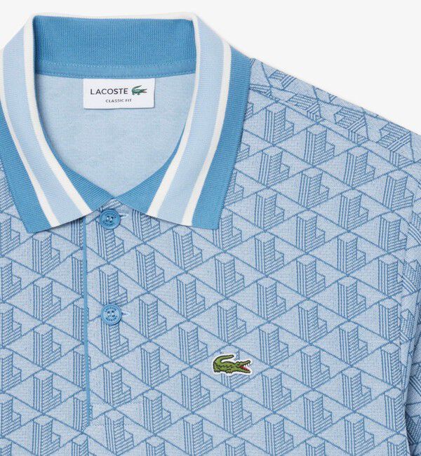 LACOSTE「モノグラムジャカード半袖ポロシャツ」|ポロシャツ|