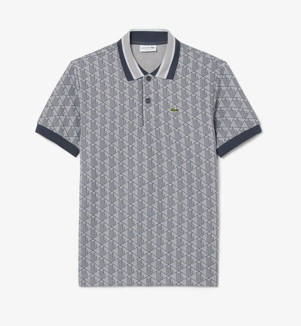 LACOSTE「モノグラムジャカード半袖ポロシャツ」|ポロシャツ|