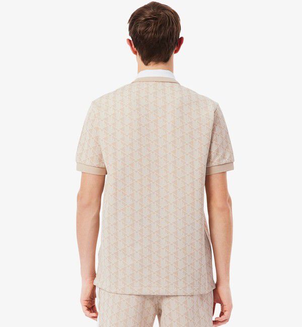 LACOSTE「モノグラムジャカード半袖ポロシャツ」|ポロシャツ|