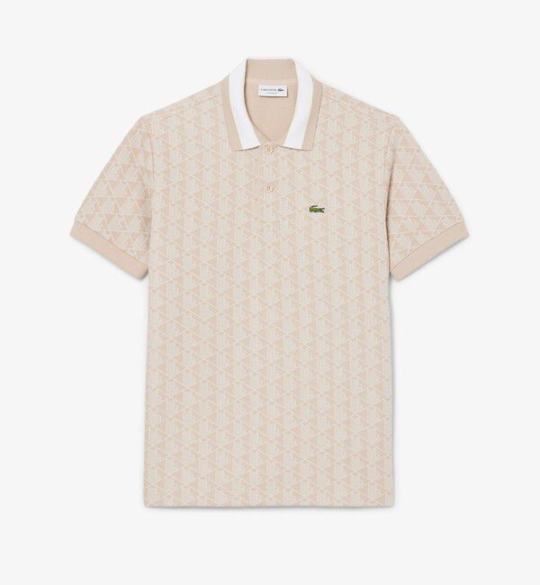 LACOSTE「モノグラムジャカード半袖ポロシャツ」|ポロシャツ|