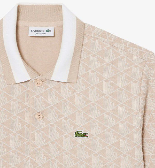 LACOSTE「モノグラムジャカード半袖ポロシャツ」|ポロシャツ|